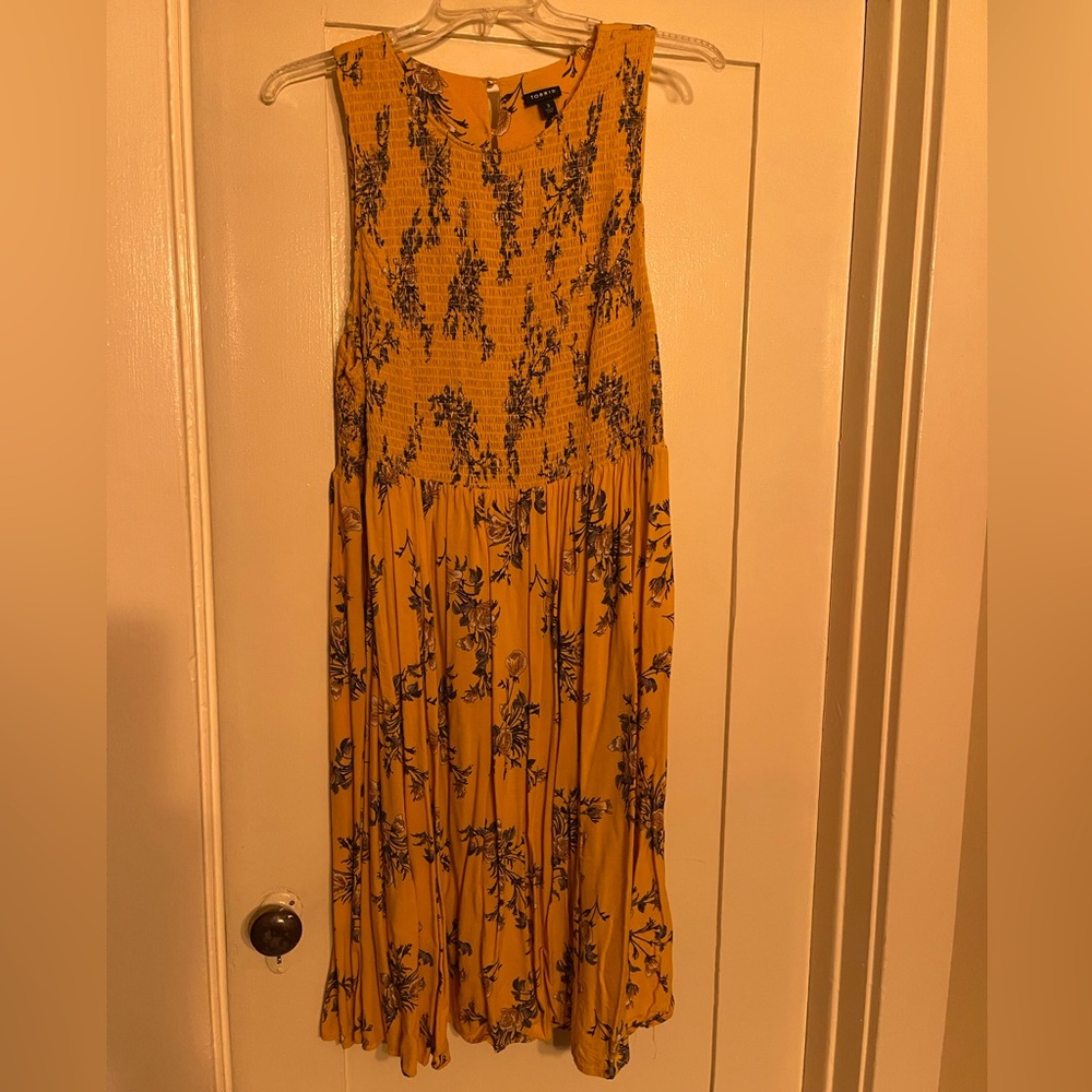 Yellow Floral Sleeveless Maxi Dress
